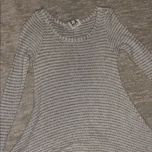 Striped lace bottom sweater